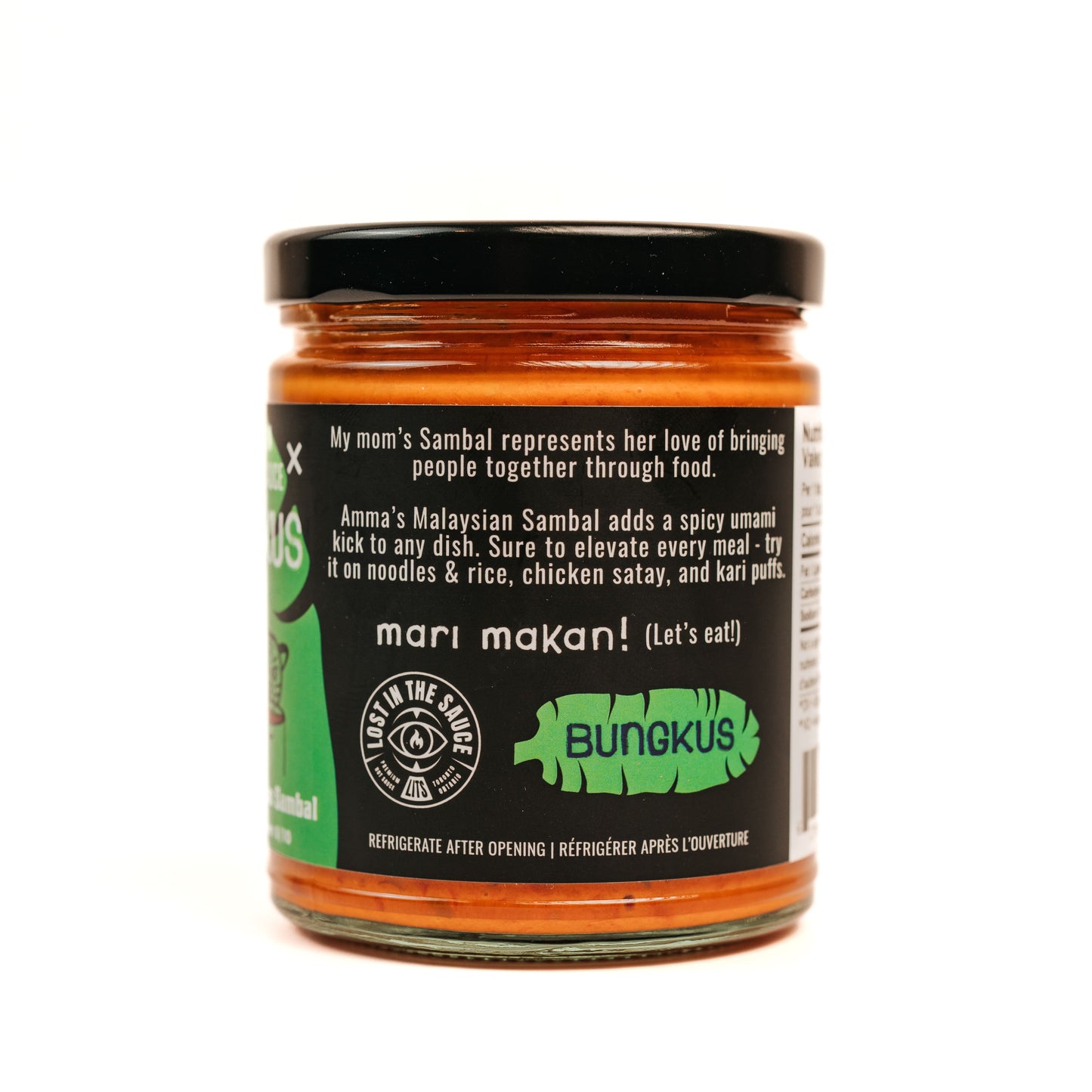 Amma's Malaysian Sambal by Toronto hot sauce Lost in the Sauce LITS x Bungkus