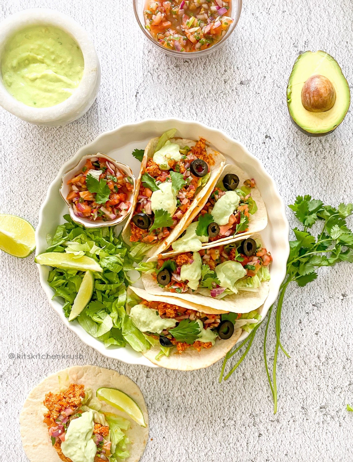 Vegan jackfruit pulled pork tacos with LITS Lime Chili hot sauce