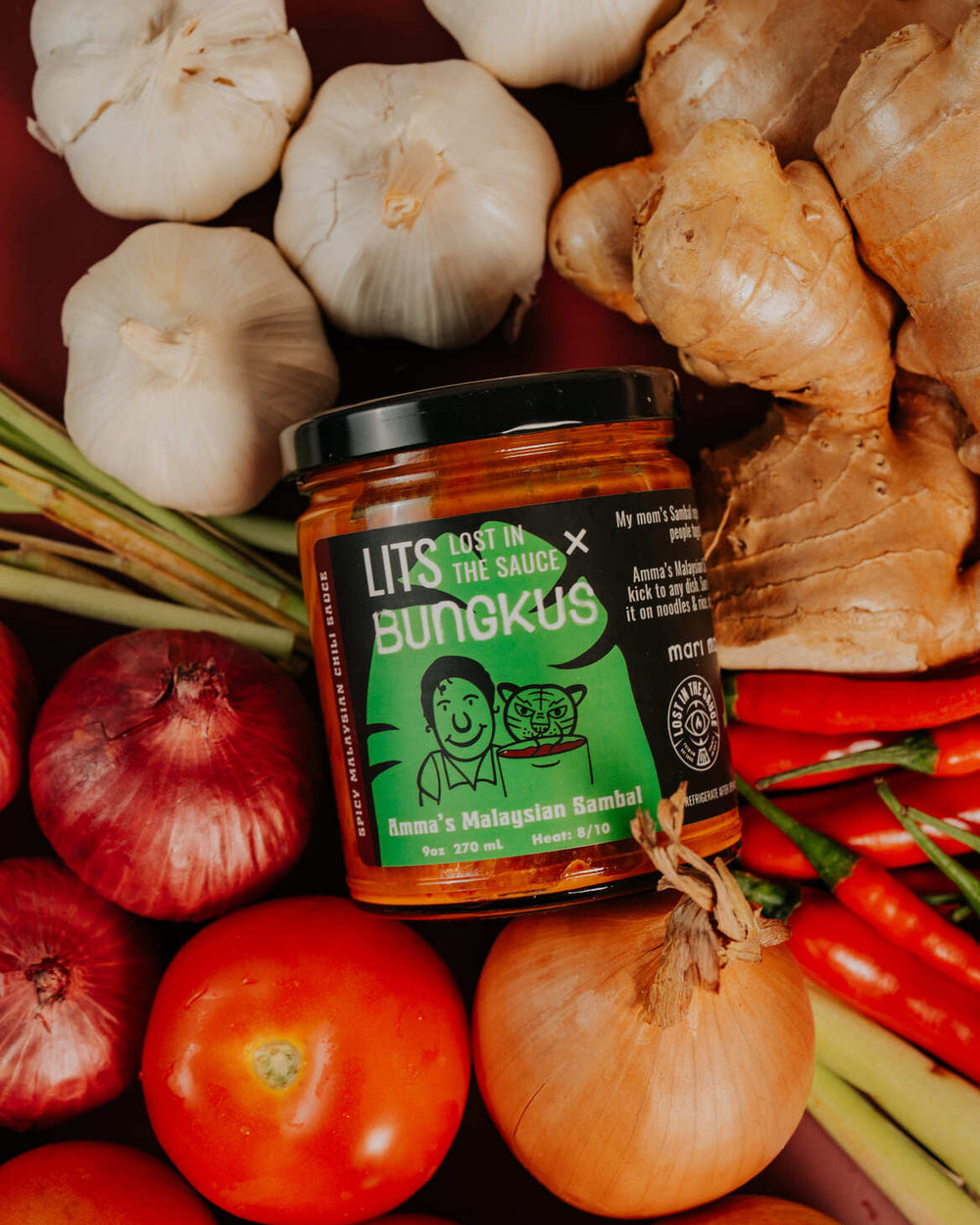 LITS Amma's Malaysian Sambal and ingredients