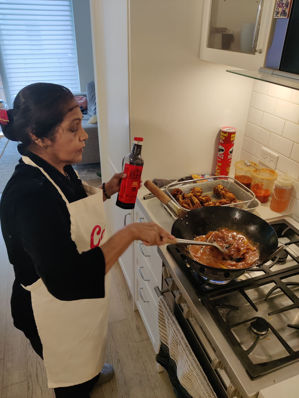Mom cooking in the kitchen