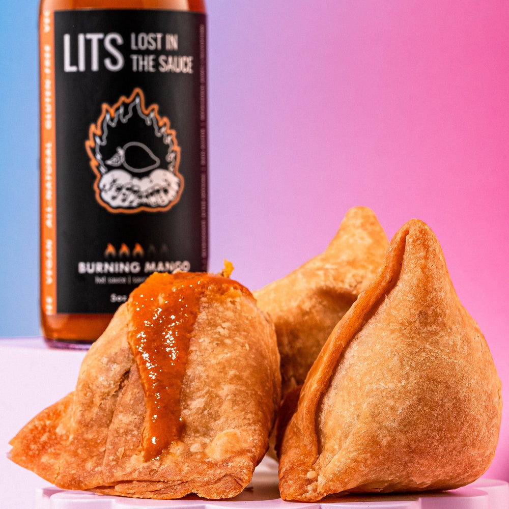 Burning Mango sweet and spicy mango habanero hot sauce by Lost in the Sauce LITS Toronto hot sauce made in Ontario Canada